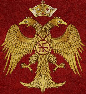 The double-headed eagle emblem of Palaeologos dynasty and, by association of the Roman Empire in its final centuries. Image: Paliologos, Wikimedia Commons, 6 June 2014